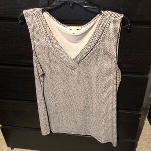 Banana Republic black and white blouse